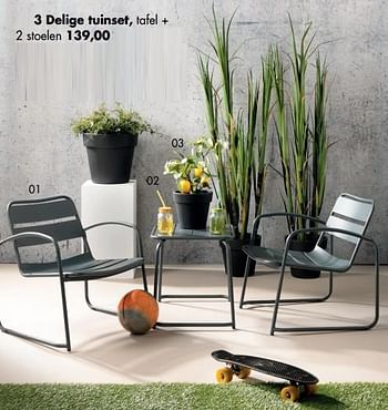 Aanbiedingen 3 delige tuinset, tafel + 2 stoelen - Huismerk - Multi Bazar - Geldig van 11/05/2020 tot 01/06/2020 bij Multi Bazar