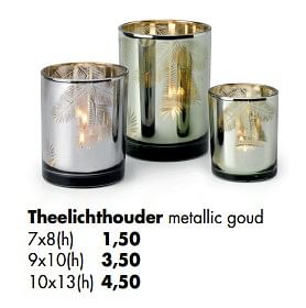Aanbiedingen Theelichthouder metallic goud - Huismerk - Multi Bazar - Geldig van 11/05/2020 tot 01/06/2020 bij Multi Bazar