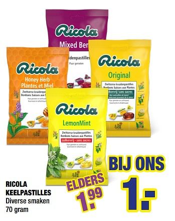 Aanbiedingen Ricola keelpastilles - Ricola - Geldig van 04/05/2020 tot 17/05/2020 bij Big Bazar