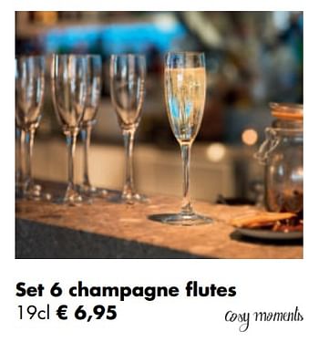 Aanbiedingen Set 6 champagne flutes - Cosy Moments - Geldig van 04/05/2020 tot 24/05/2020 bij Multi Bazar