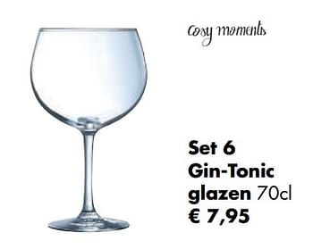 Aanbiedingen Set 6 gin-tonic glazen - Cosy Moments - Geldig van 04/05/2020 tot 24/05/2020 bij Multi Bazar