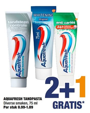 Aanbiedingen Aquafresh tandpasta - Aquafresh - Geldig van 18/05/2020 tot 31/05/2020 bij Big Bazar