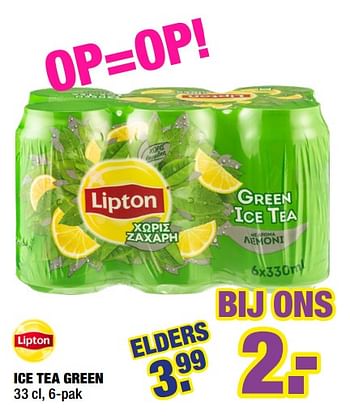 Aanbiedingen Ice tea green - Lipton - Geldig van 18/05/2020 tot 31/05/2020 bij Big Bazar
