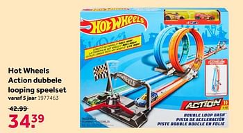 Aanbiedingen Hot wheels action dubbele looping speelset - Hot Wheels - Geldig van 16/05/2020 tot 31/05/2020 bij Intertoys