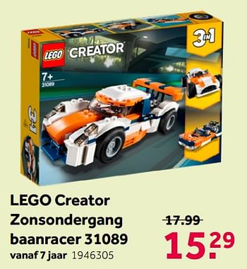 Aanbiedingen Lego creator zonsondergang baanracer 31089 - Lego - Geldig van 16/05/2020 tot 31/05/2020 bij Intertoys