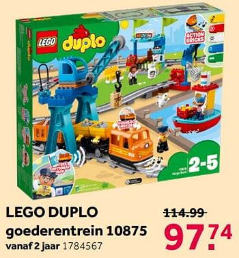 Aanbiedingen Lego duplo goederentrein 10875 - Lego - Geldig van 16/05/2020 tot 31/05/2020 bij Intertoys