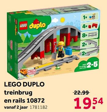 Aanbiedingen Lego duplo treinbrug en rails 10872 - Lego - Geldig van 16/05/2020 tot 31/05/2020 bij Intertoys