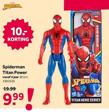 Aanbiedingen Spiderman titan power - Marvel - Geldig van 16/05/2020 tot 31/05/2020 bij Intertoys