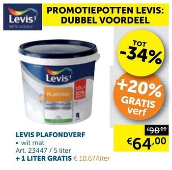 Aanbiedingen Levis plafondverf - Levis - Geldig van 26/05/2020 tot 22/06/2020 bij Zelfbouwmarkt
