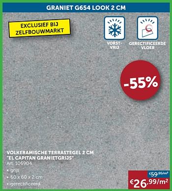 Aanbiedingen Volkeramische terrastegel 2 cm el capitan granietgrijs - Geldig van 26/05/2020 tot 22/06/2020 bij Zelfbouwmarkt