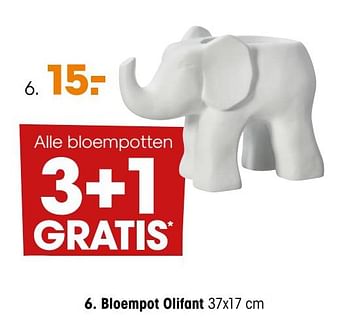 Aanbiedingen Bloempot olifant - Huismerk - Kwantum - Geldig van 25/05/2020 tot 07/06/2020 bij Kwantum