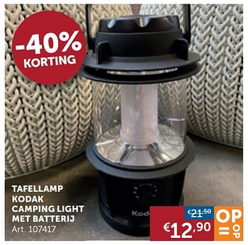 Aanbiedingen Tafellamp kodak camping light met batterij - Kodak - Geldig van 26/05/2020 tot 22/06/2020 bij Zelfbouwmarkt