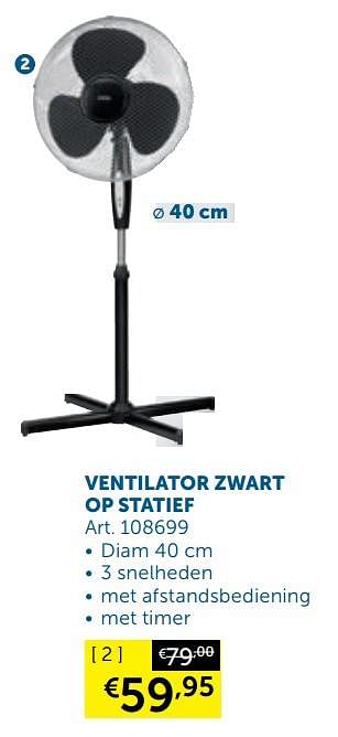 Aanbiedingen Ventilator zwart op statief - Geldig van 26/05/2020 tot 22/06/2020 bij Zelfbouwmarkt