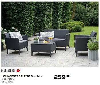 Aanbiedingen Loungeset salemo graphite - Allibert - Geldig van 26/05/2020 tot 30/06/2020 bij Supra Bazar