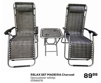 Aanbiedingen Relax set madeira charcoal - Huismerk - Supra Bazar - Geldig van 26/05/2020 tot 30/06/2020 bij Supra Bazar