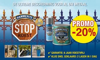 Aanbiedingen De ultieme bescherming voor al uw roest -20% - Hammerite - Geldig van 26/05/2020 tot 30/06/2020 bij Supra Bazar