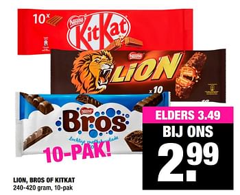 Aanbiedingen Lion bros of kitkat - Huismerk - Big Bazar - Geldig van 02/06/2020 tot 14/06/2020 bij Big Bazar