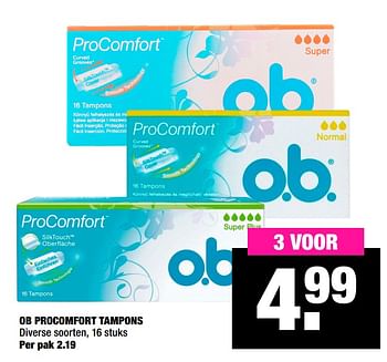 Aanbiedingen Ob procomfort tampons - OB - Geldig van 02/06/2020 tot 14/06/2020 bij Big Bazar
