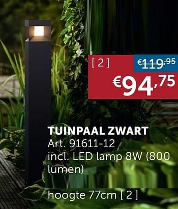 Aanbiedingen Tuin lantaarn zwart hoogte 77cm - Geldig van 23/06/2020 tot 20/07/2020 bij Zelfbouwmarkt