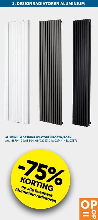 Aanbiedingen -75% korting op alle beauheat aluminium radiatoren - Beauheat - Geldig van 23/06/2020 tot 20/07/2020 bij Zelfbouwmarkt