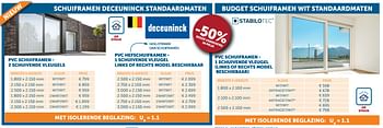 Aanbiedingen Pvc schuiframen - 2 schuivende vleugels - Deceuninck - Geldig van 23/06/2020 tot 20/07/2020 bij Zelfbouwmarkt