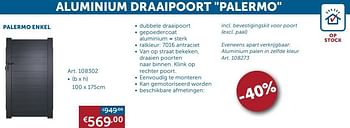 Aanbiedingen Poort palermo enkel - Geldig van 23/06/2020 tot 20/07/2020 bij Zelfbouwmarkt