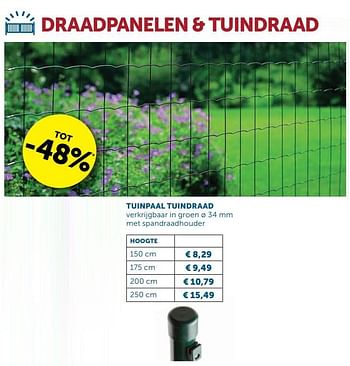 Aanbiedingen Tuinpaal tuindraad - Geldig van 23/06/2020 tot 20/07/2020 bij Zelfbouwmarkt