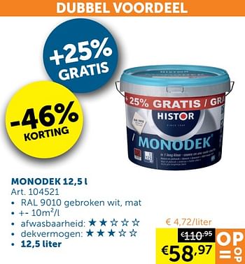 Aanbiedingen Monodek - Histor - Geldig van 23/06/2020 tot 20/07/2020 bij Zelfbouwmarkt