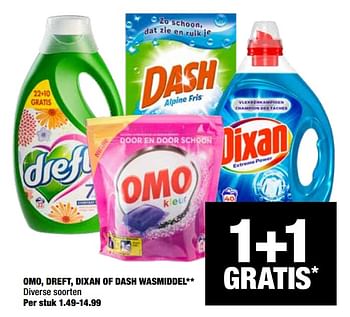 Aanbiedingen Omo dreft dixan of dash wasmiddel - Huismerk - Big Bazar - Geldig van 15/06/2020 tot 28/06/2020 bij Big Bazar