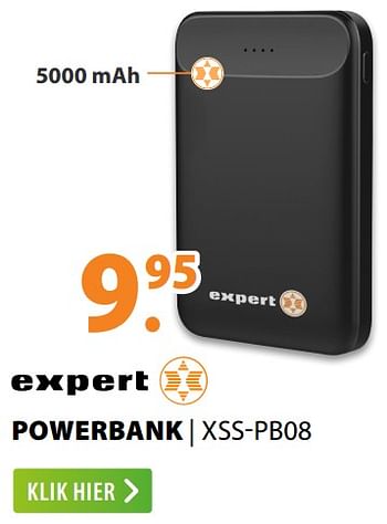 Aanbiedingen Expert powerbank xss-pb08 - Huismerk - Expert - Geldig van 22/06/2020 tot 28/06/2020 bij Expert