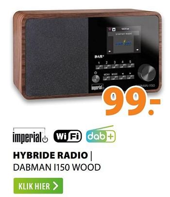 Aanbiedingen Imperial hybride radio dabman i150 wood - Imperial - Geldig van 22/06/2020 tot 28/06/2020 bij Expert