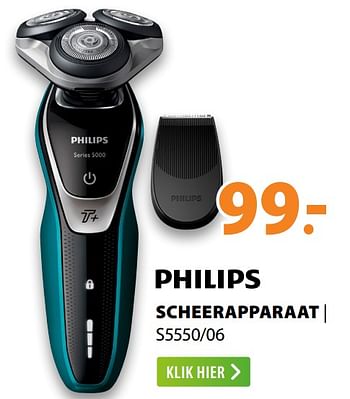 Aanbiedingen Philips scheerapparaat s5550-06 - Philips - Geldig van 22/06/2020 tot 28/06/2020 bij Expert