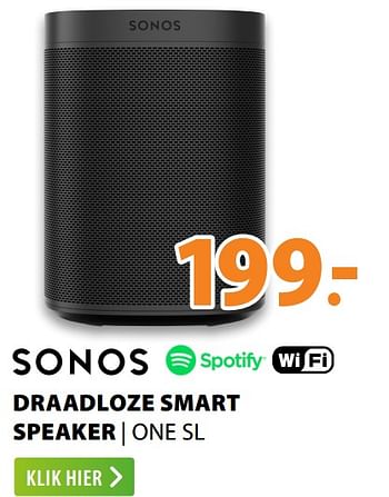 Aanbiedingen Sonos draadloze smart speaker one sl - Smart - Geldig van 22/06/2020 tot 28/06/2020 bij Expert