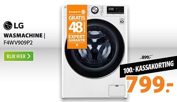 Aanbiedingen Lg wasmachine f4wv909p2 - LG - Geldig van 22/06/2020 tot 28/06/2020 bij Expert