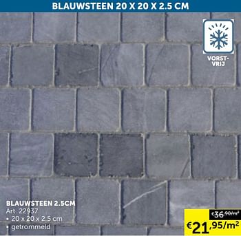 Aanbiedingen Blauwsteen 2.5cm - Geldig van 30/06/2020 tot 27/07/2020 bij Zelfbouwmarkt