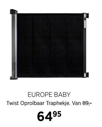 Aanbiedingen Europe baby twist oprolbaar traphekje - Europe baby - Geldig van 17/06/2020 tot 20/07/2020 bij Babypark