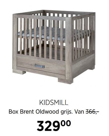 Aanbiedingen Kidsmill box brent oldwood grijs - Kidsmill - Geldig van 17/06/2020 tot 20/07/2020 bij Babypark