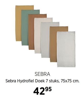 Aanbiedingen Sebra sebra hydrofiel doek - Sebra - Geldig van 17/06/2020 tot 20/07/2020 bij Babypark