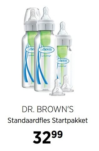 Aanbiedingen Dr. brown`s standaardfles startpakket - DrBrown's - Geldig van 17/06/2020 tot 20/07/2020 bij Babypark