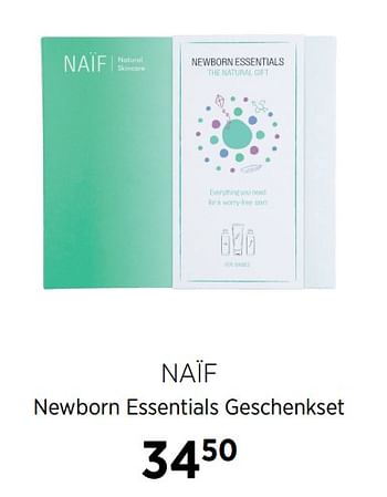 Aanbiedingen Naïf newborn essentials geschenkset - Naif - Geldig van 17/06/2020 tot 20/07/2020 bij Babypark
