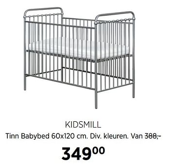 Aanbiedingen Kidsmill tinn babybed - Kidsmill - Geldig van 17/06/2020 tot 20/07/2020 bij Babypark