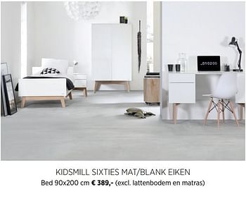 Aanbiedingen Kidsmill sixties mat-blank eiken bed - Kidsmill - Geldig van 17/06/2020 tot 20/07/2020 bij Babypark