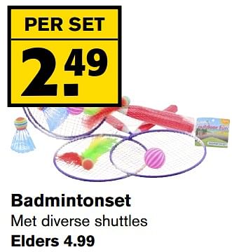 Aanbiedingen Badmintonset - Huismerk - Hoogvliet - Geldig van 24/06/2020 tot 30/06/2020 bij Hoogvliet