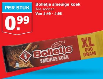 Aanbiedingen Bolletje smeuïge koek - Bolletje - Geldig van 24/06/2020 tot 30/06/2020 bij Hoogvliet