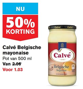 Aanbiedingen Calvé belgische mayonaise - Calve - Geldig van 24/06/2020 tot 30/06/2020 bij Hoogvliet