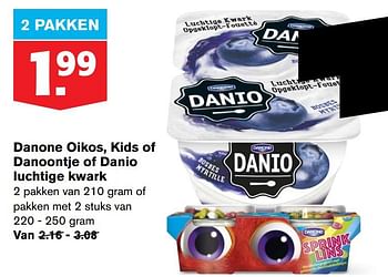 Aanbiedingen Danone oikos kids of danoontje of danio luchtige kwark - Danone - Geldig van 24/06/2020 tot 30/06/2020 bij Hoogvliet