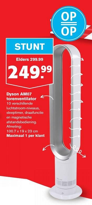 Aanbiedingen Dyson am07 torenventilator - Dyson - Geldig van 24/06/2020 tot 30/06/2020 bij Hoogvliet