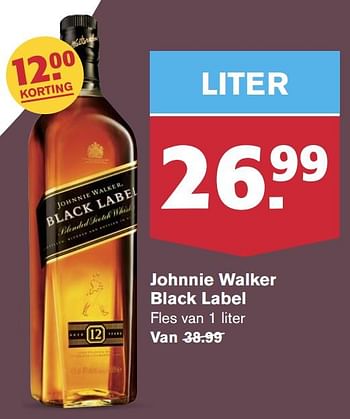 Aanbiedingen Johnnie walker black label - Johnnie Walker - Geldig van 24/06/2020 tot 30/06/2020 bij Hoogvliet