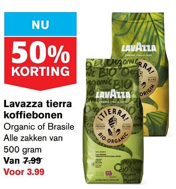 Aanbiedingen Lavazza tierra koffiebonen - Lavazza - Geldig van 24/06/2020 tot 30/06/2020 bij Hoogvliet