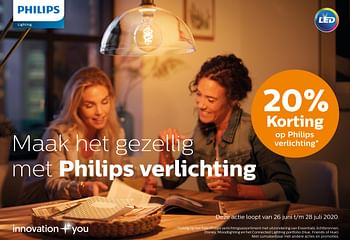 Aanbiedingen 20% korting op philips verlichting - Philips - Geldig van 26/06/2020 tot 28/07/2020 bij Supra Bazar